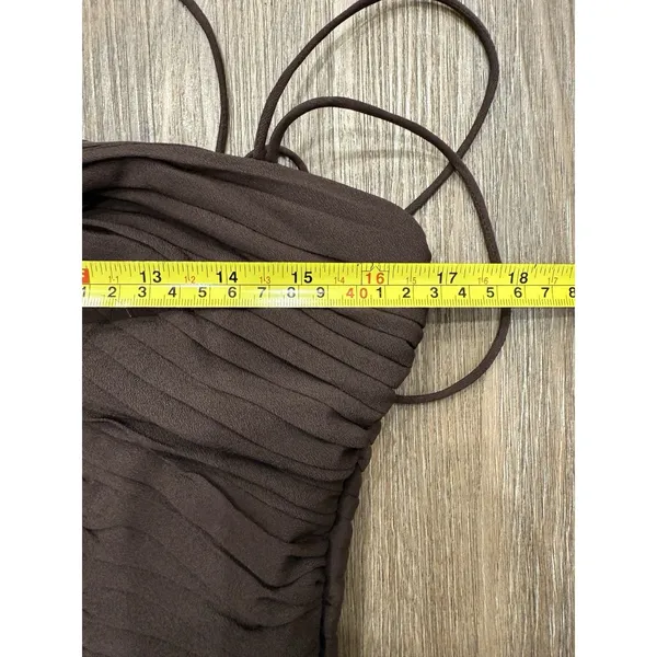 ASOS Design Tall Women's mesh corset detail‎ maxi dress Brown Size 8 - Image 7