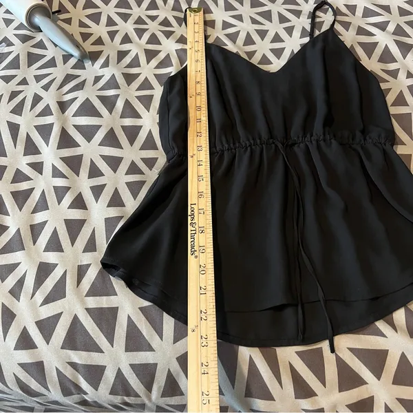Aritzia Babaton Warren Camisole Black Chiffon Cinched‎ Tie Waist Size XXS - Image 14