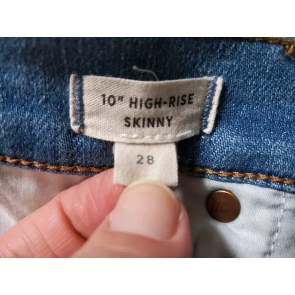 Madewell Jeans Women 28 High Rise Skinny 10" Med Wash Pants Classic EUC - Image 6