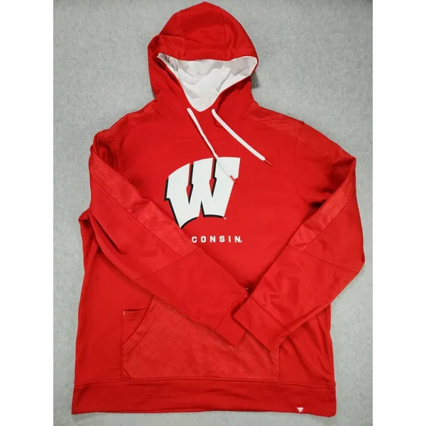 Fanatics Wisconsin Badgers University Red Team‎ Pullover Hoodie Football Sz XL - Image 12