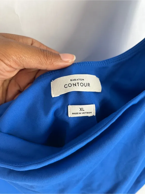 Aritzia Babaton Contour One-Shoulder Bodysuit Blue XL - Image 4