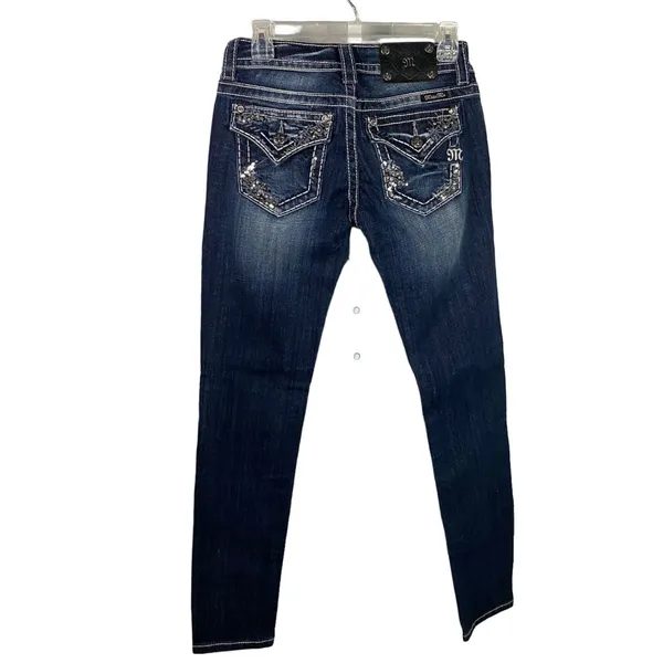 New Miss Me Jeans Women’s Size 26 skinny Denim Embellished flap Pockets‎ - Image 5