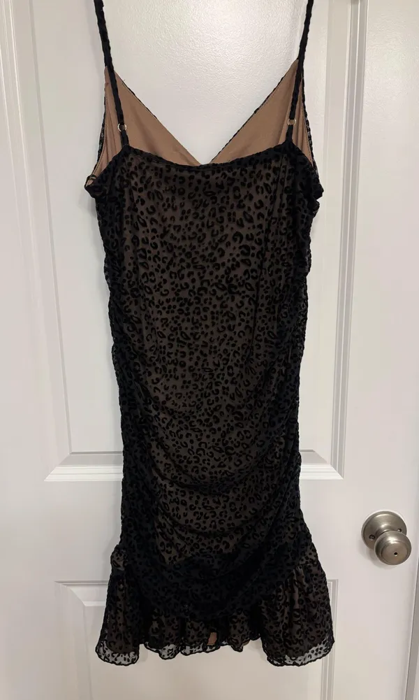 Black Mesh Cheetah Print Dress - Image 2