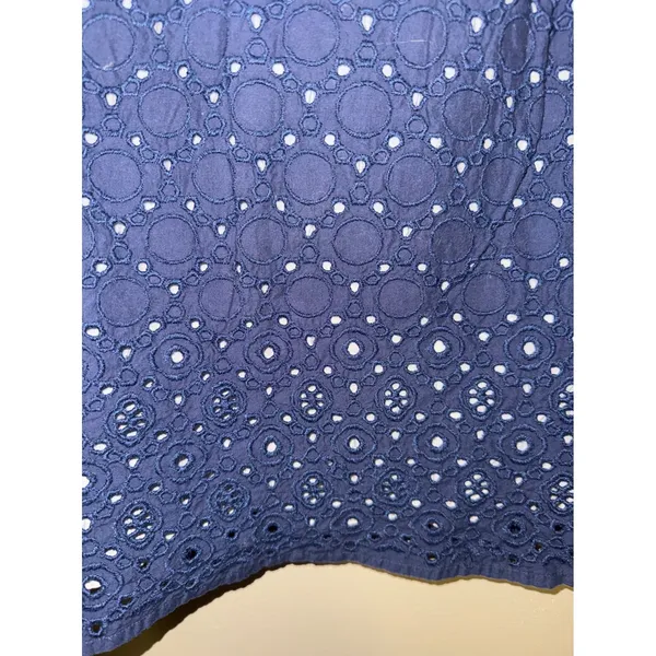 Boden Navy Blue Eyelet Sleeveless Top Embroidered Shell Lined S Preppy Coastal - Image 3