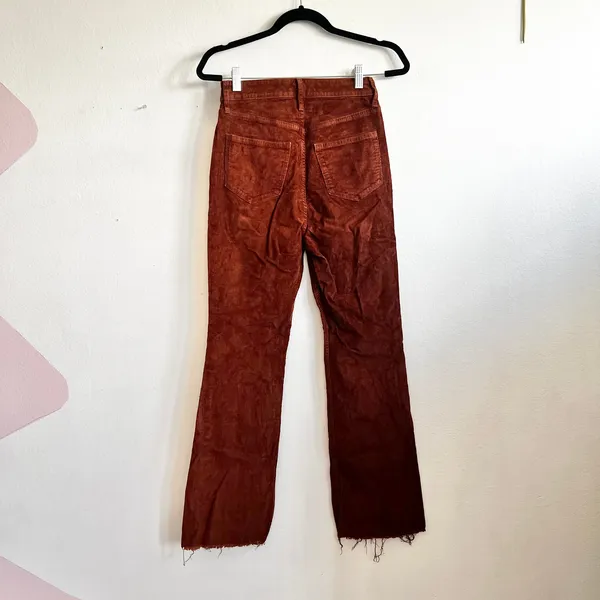 Old Navy Brown Corduroy Pants Womens Size 4‎ Higher High Rise Flare 70s Retro - Image 2