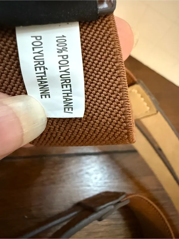 Something Navy Brown Faux-Croc Thin Belt with Gold Ring Accent S/M - Image 7