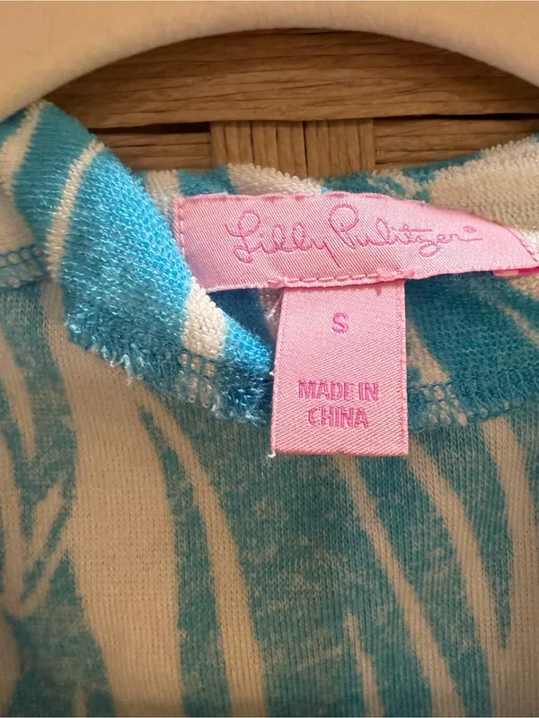 Lilly Pulitzer Blue Wave-Print Women's Swim Cover-Up Dress Small EUC - Image 3