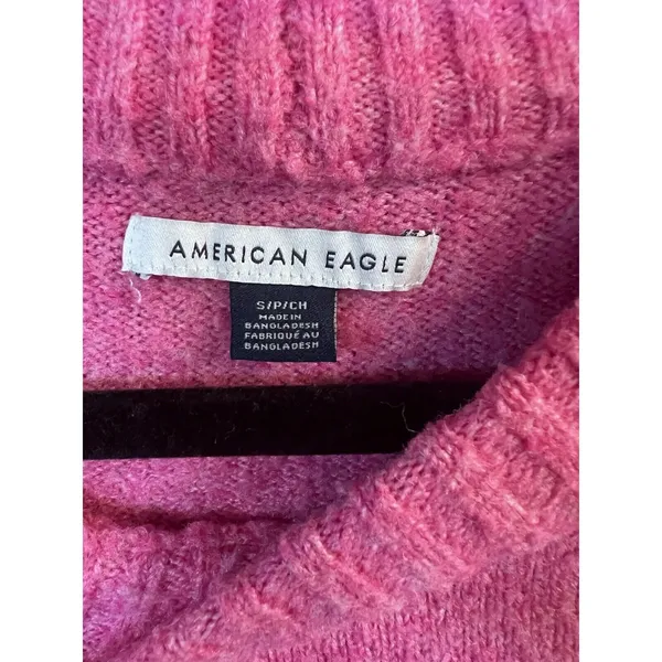 American‎ Eagle Womens Crew Neck Bright Pink Sweater Small - Image 4
