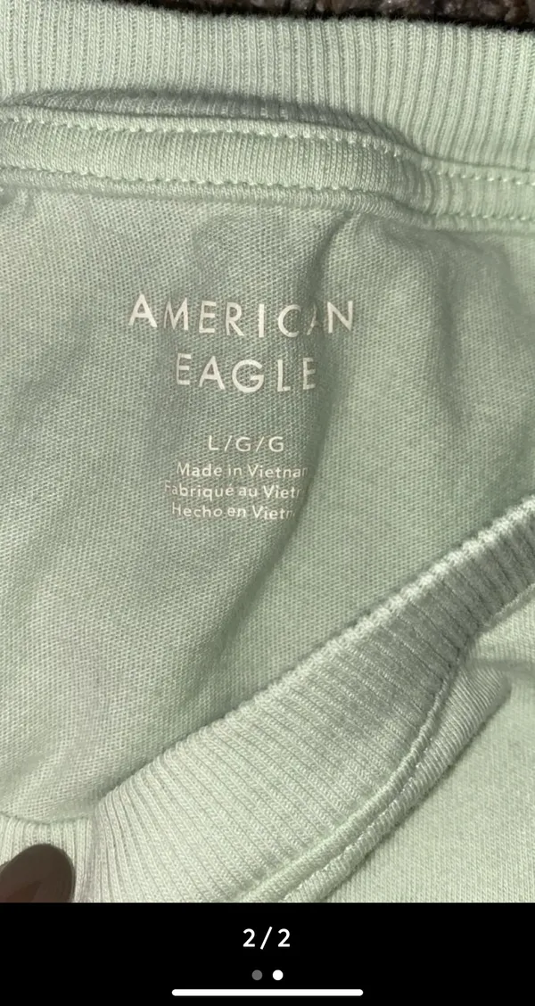 American Eagle Cropped Graphic T Shirt Size L - Image 2