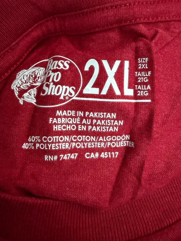 Bass Pro Shops Mens Red Graphic T Shirt - Image 4