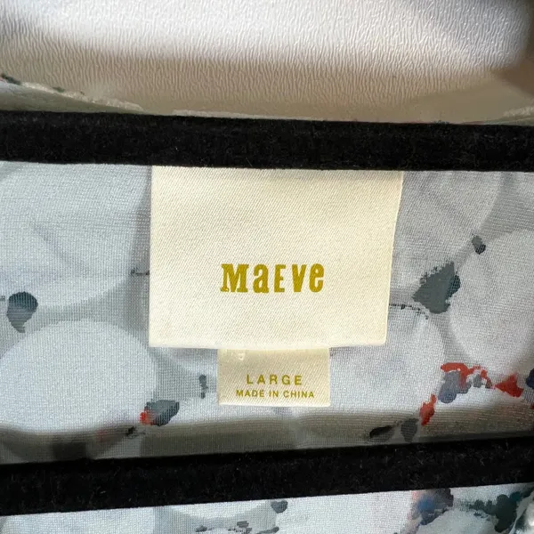Maeve Anthropologie Burnout Velvet Silk Blend Floral Wrap Top Silver Grey‎ Large - Image 5