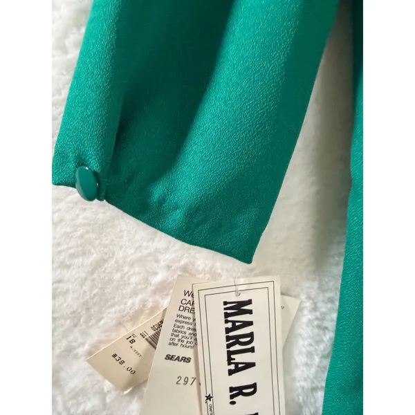 Vintage Marla R LTD Green Double Breasted Blazer NWT Size 18 Made in USA Sears‎ - Image 11