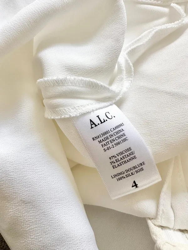 ALC white sleeveless blouse with grommet cut out Annette top - Image 4
