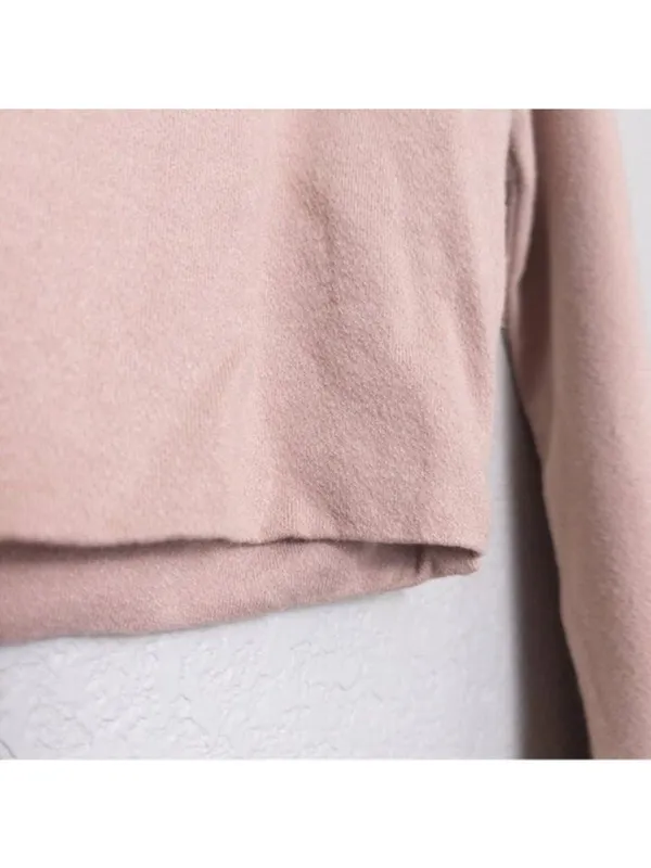 Naked Wardrobe The NW Crop Top L Shapewear Stretch Double Lined Nude Mockneck - Image 7