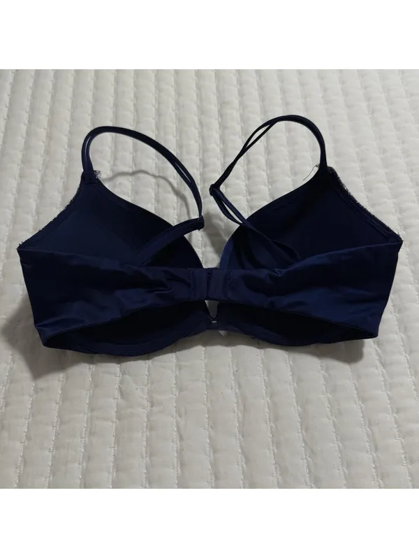 Victoria’s Secret Very Sexy Push Up Bra Underwire 32D Blue With Lace Trim - Image 6