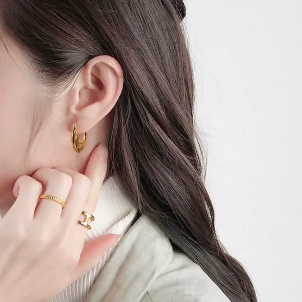 18K Gold Plated Angel and Demon Hoop Earrings for Women - Image 4