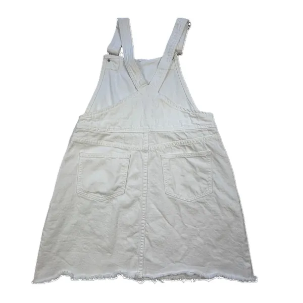 Envy White Denim Overall Skirt Womens Small‎ Pinafore Dress Mini Festival Boho - Image 2