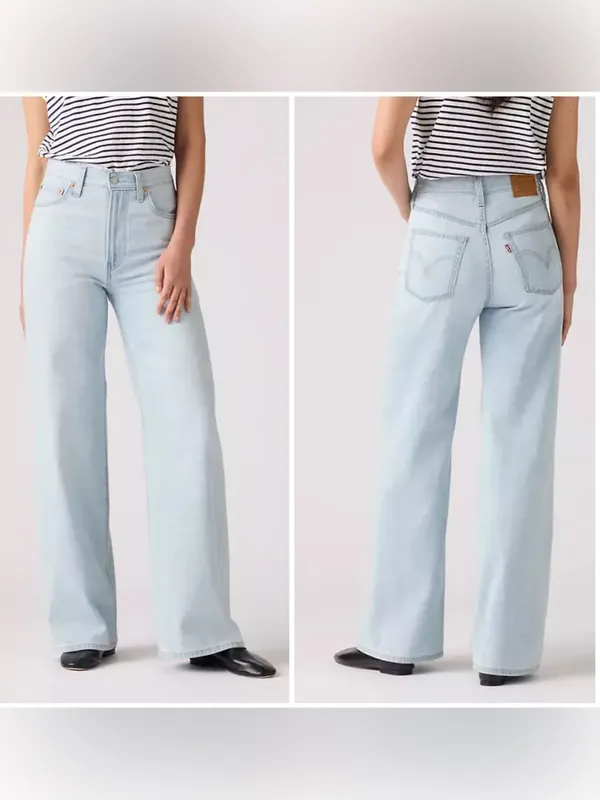 Levi’s Ribcage wide leg jeans linen and denim NEW 26 - Image 3