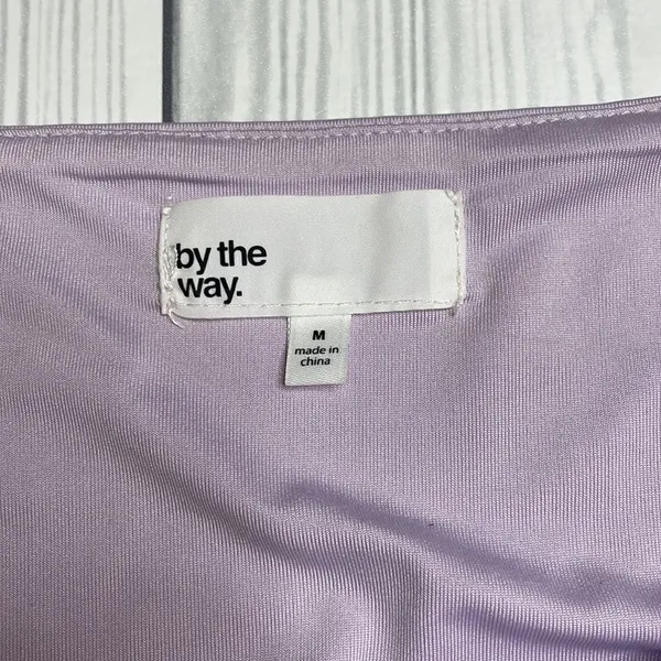 Revolve Lavender Vneck Bodycon Rouched mini dress Medium - Image 5