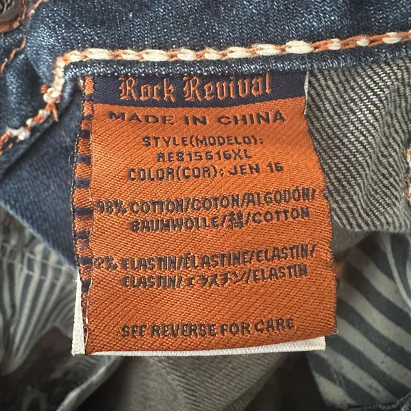 Rock Revival Jen Boot Cut Jeans Womens 31 Stretch Denim Blue Studded Flap Pocket - Image 12
