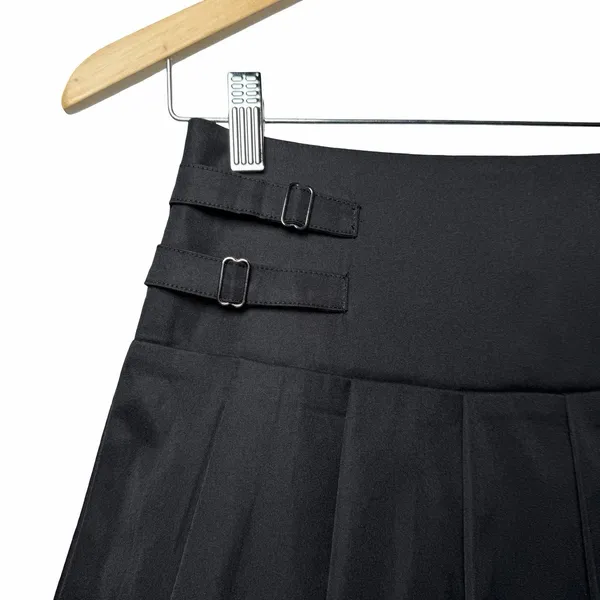 Princess Polly Cartwright Mini‎ Skirt Black Pleated Buckle Y2K Preppy XS US 4 - Image 5