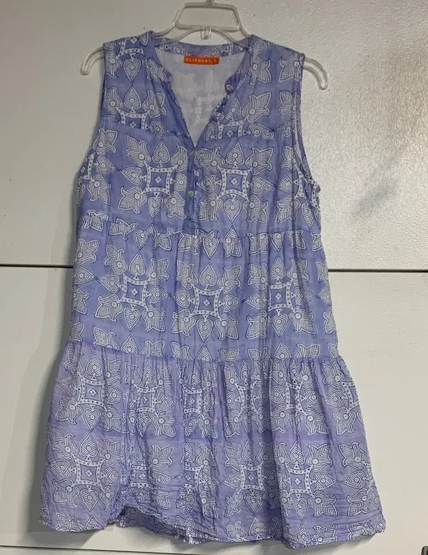 Oliphant Tuckernuck Blue Mini Dress Cotton Large - Image 2
