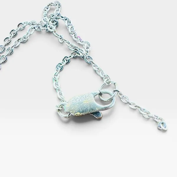 Dior Silver Tone Heart Pendant Pearl Charm Chain Necklace Love Logo Jewelry - Image 4