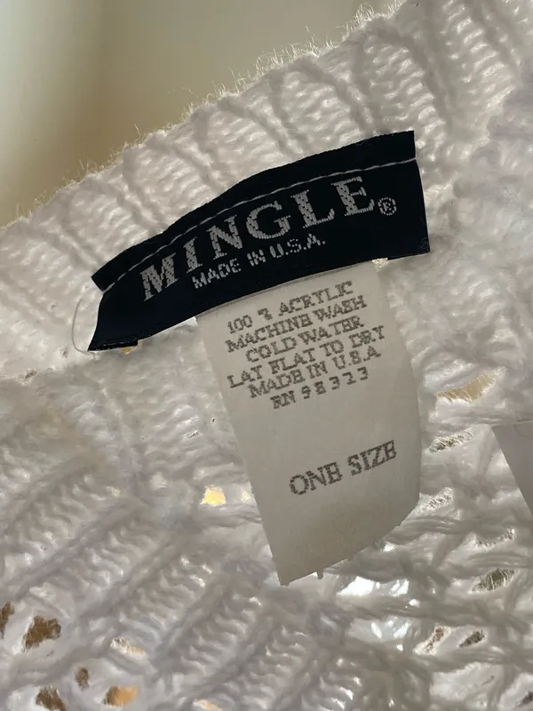 White poncho with matching fringe one size - Image 2
