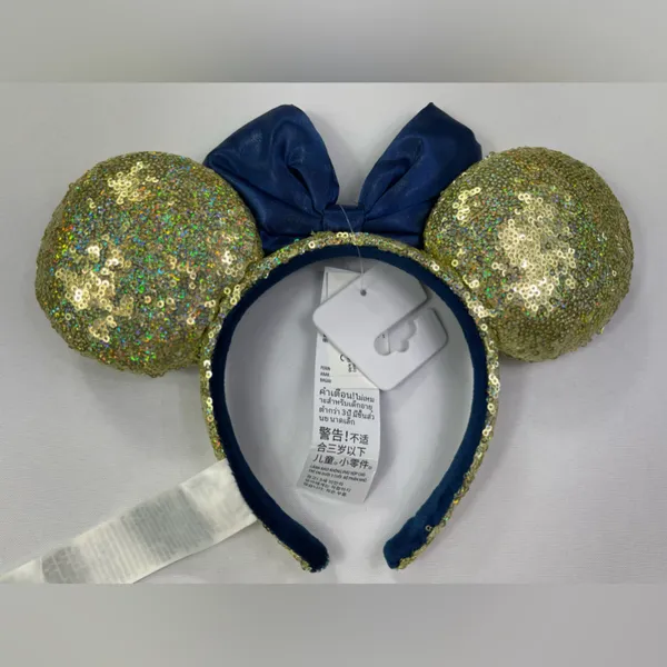 NWT Disney Parks WDW 50th Anniversary Gold Sequin Headband Minnie Ears - Image 2
