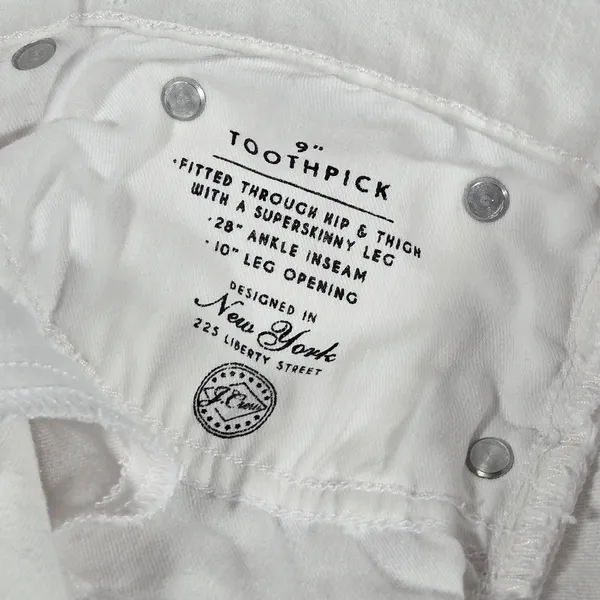 J.Crew 9" Toothpick Skinny Jeans White Size 29 B3584 SP22‎ Ankle Denim - Image 6