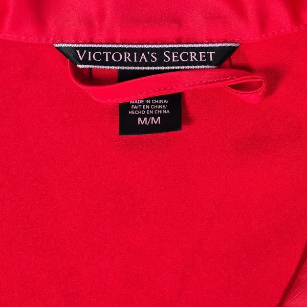 Victoria's Secret‎ Red Satin Lace Short Sleeve Kimono Robe M Boudoir Sexy - Image 3