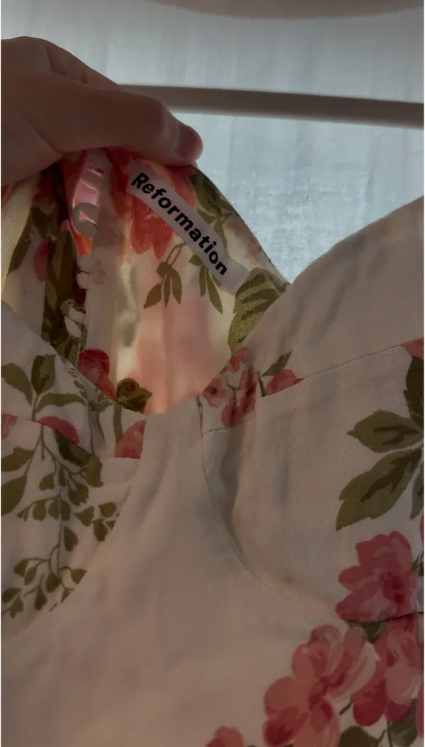 Reformation Floral Print Maxi Dress With Built In Bra - Image 3