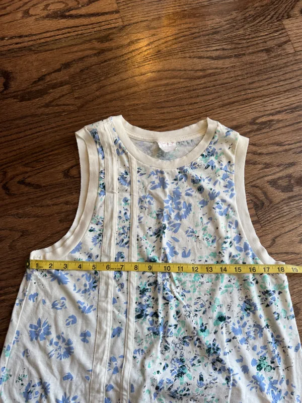 Free People Movement FP Hatch XS Maternity Workout Tank Floral Blue Pilates Yoga - Image 5