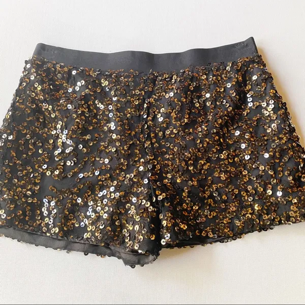 Authentic Icon AI Sequin Shorts Gold - Image 3
