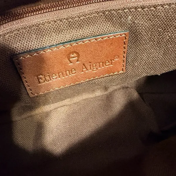 Etienne Aigner Brown Beige Leather Woven Shoulder Bag One Size - Image 12