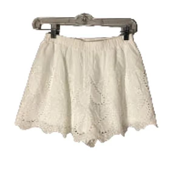 Charms Fashion White Lace Applique Scalloped Trim Shorts Women Sz S - Image 2
