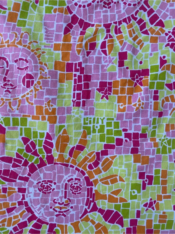 VTG cotton Lilly Pulitzer Pink Orange Lime Mosaic Sun Mini Skirt summer - Image 3