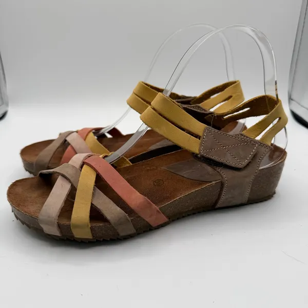 Inter-Bios Spain Leather Comfort Sandals Cork Footbed EU 38 US 7.5 Boho - Image 3