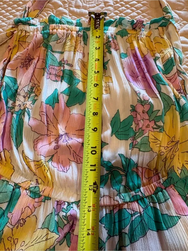 Billabong floral strapless romper vibrant floral women’s M - Image 12