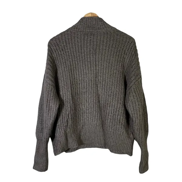 BKE Mock Neck Shaker Knit Pullover Sweater Gray Relaxed Fit Size S - Image 4