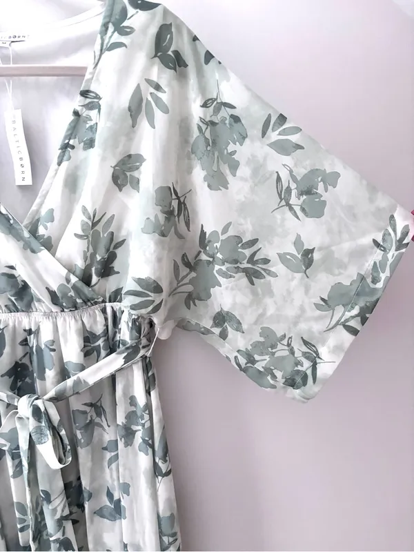 NWT Baltic Born Kia Kimono Maxi Dress Sage Floral M Romantic Coquette Fairycore - Image 8