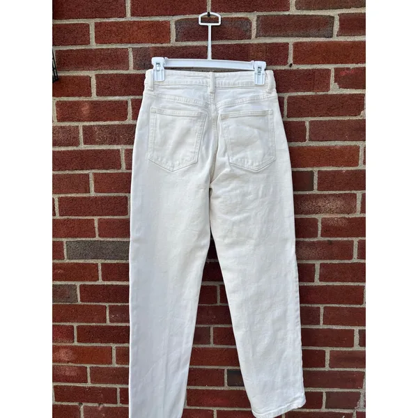 H&M White High Rise Straight Leg Jeans Womens US 2 EU 34 Denim Pants - Image 7