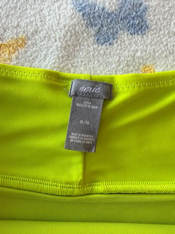 Aerie | Neon Yellow-Green High Waist Bikini Bottom | XL - Image 2