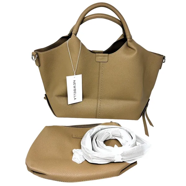 NWT ~ Newbella Large Pebbled Vegan Leather Finish Shelly Tote & Matching Pouch - Image 4