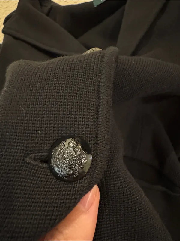 Lauren Ralph Lauren Sweater Blazer L Black Cotton Classic Preppy Office Academia - Image 6