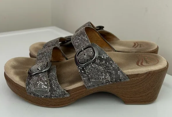 Dansko Sophie Clog Sandals Silver Gray Size 8.5 -9 US 39 EU - Image 6