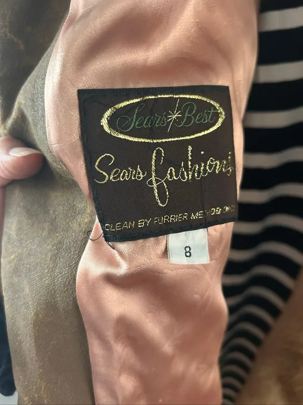 Sears fashion Faux Fur Coat Sz 8 M Vintage 70s Light Brown Tan Plush Winter Jack - Image 6