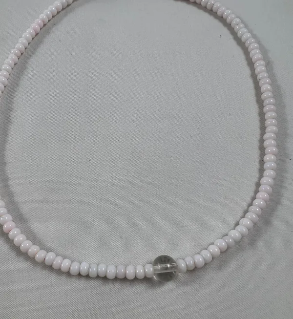Light Pink She’ll Glass Beaded Necklace Choker - Image 2