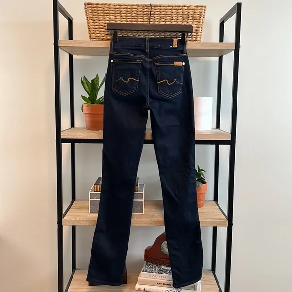 7 For All Mankind Kimmie Straight Leg Dark Wash Jeans, 24 - Image 5