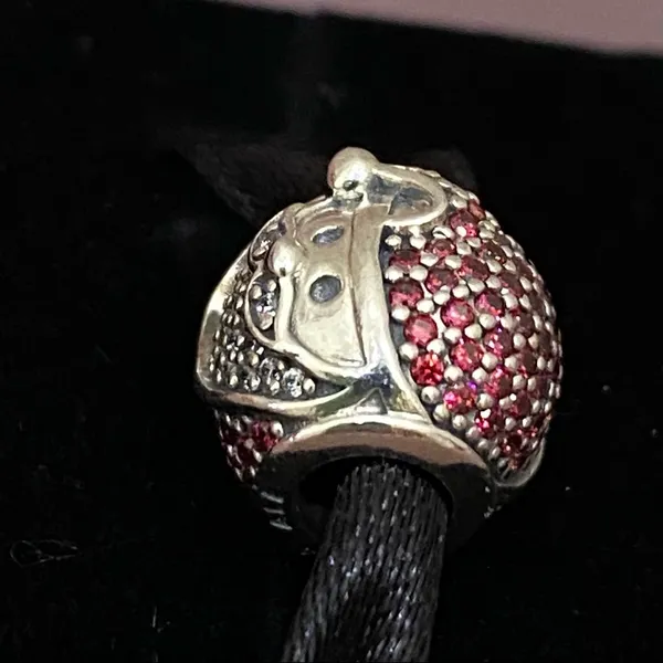 Authentic Pandora Sparkling Jolly Santa Red/Clear CZ Christmas Holiday Charm - Image 4